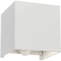Orion Utomhus vägglampa med rörelsesensor Cube-S, Brun / rost, Aluminium / grå / zink, Modern