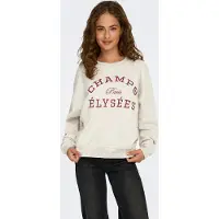 JDY Sweatshirt 'JDYMESA' ecru / mörkröd