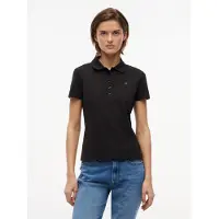 Tommy Hilfiger T-shirt 'Slim Fit Five-button' svart