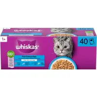 Whiskas 1+ Fish Selection i gelé våtfoder katt multipack (påsar 85 g)