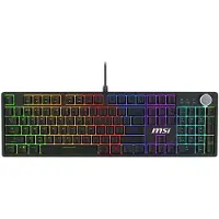 MSI FORGE GK320 - Tangentbord - bakgrundsbelyst - USB - QWERTY - amerikansk - tangentbrytare: red (hot-swappable)