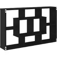 vidaXL Vägghylla Svart ek Konstruerat trä 85x16x47.5 cm Vägghylla