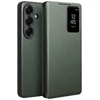Qialino Samsung Galaxy S26 Smart View Flip Läderfodral - Grön