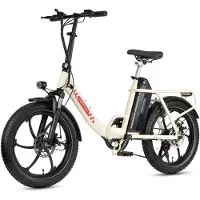 KUKIRIN Maxtron mulåsna - Elcykel - Motor 350W - Batteri 48V 20Ah - Räckvidd 70KM. Max25KM/H - strålande vit vit