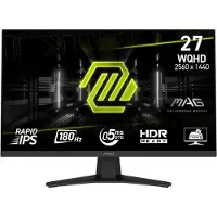 MSI MAG 274QF Spelskärm EEK F (A - G) 68.6 cm (27 tum) 2560 x 1440 pixel 16:9 1 ms HDMI 2.0b, DisplayPort, Hörlursuttag IPS LCD