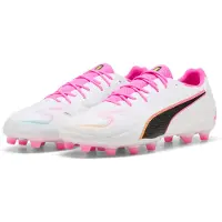 Puma King 20 Match FG/AG Showtime - White/Rosa/Blå, storlek 45