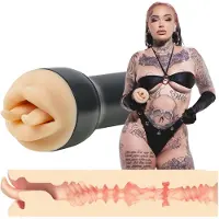 Kiiroo Feel Leigh Raven - konstgjord mun med uppskuren tunga (naturell)