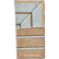 Zone Denmark Handduk - 100% bomull - Badhandduk 70x140 cm - Denmark Sauna - Randig Camel