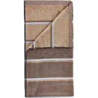 Zone Denmark Handduk - 100% bomull - Badhandduk 70x140 cm - Denmark Sauna - Randig Taupe