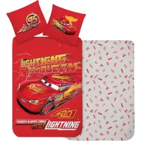 Licens Lynet McQueen sängkläder - 100% bomull - Junior sängset 100x140 cm - Cars sängkläder - Baksida med motiv