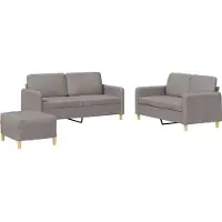 vidaXL Soffgrupp med dynor 3 delar Taupe tyg
