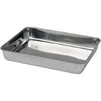Hendi 508107 kött- och matbricka i kromstål 260x200x40mm