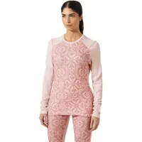 Helly Hansen Lifa Merino Midweight Graphic Crew, Dam, Ljusrosa