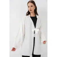 Big Dart Knytdetalj Långärmad Kimono