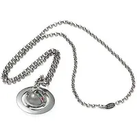 Vivienne Westwood Ny Liten Orb 3D Saturnus Hänge Halsband Unisex halsband Gunmetal 63020096-02S001-CN Basic Packaging-Dust Bag+Box