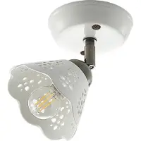LINDBY Efgenia spot, 1 lampa , dimbar, Vitt / opal, Vardagsrum / matsal, Keramik, Lantlig / rustik, Spotlight