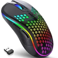 INF 2.4G Trådlös Laddning Glödande Mus - Justerbar DPI, Ergonomisk Design Black