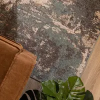 FRAAI Modern matta | Bush turkos/gräddvit hos Volero | 200x290cm | Creme | Rektangel | Inomhusmattor