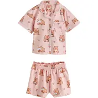 Next Pyjamas ljusblå / ljusbrun / rosa