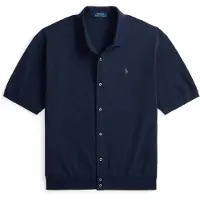 Ralph Lauren för män. 710B18514003 Sportskjorta marinblå (L), Casual, Bomull, Kort ärm, Marino