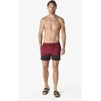 KOROSHI Badshorts merlot / svart / vit