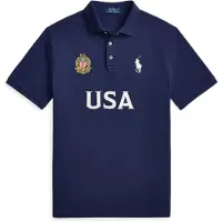 Ralph Lauren för män. 710B20858001 Polo US Classic Fit marinblå (XL), Casual, Bomull, Kort ärm, Marino