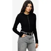 MixRay Ribbad stickad knäppfrist cardigan