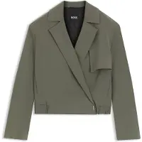 BOSS Relaxed-fit jacket in Japanese crepe