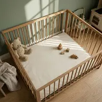 Little Olly Matta lekhage | Lulu gräddvit hos Volero | 100x100 cm | Bomull | Enfärgad | Rektangulär |