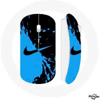 CAPACHEAP Trådlös Mus - Nike - Blå och Svart Logotyp - Wifi USB-minne - Kompatibel med Mac och PC - Ergonomisk