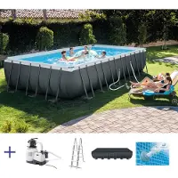 Intex Ultra Xtr 732x366x132 Cm Stål Rektangulär Ovanmarkspool Med Ram