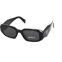 Prada Sidologotyp Präglade Oregelbunden Form Solglasögon Unisex Solglasögon Svart 0PR-17WS-1AB5S0 Basic Packaging-Eyeglass Case+Box,51 gray