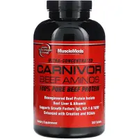 Musclemeds , Carnivor Beef Aminos, 100 % Rent Nötköttsprotein, 300 Tabletter