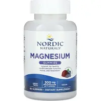 Nordic Naturals , Magnesium Gummier, Blåbär Lavendel, 300 mg, 60 Gummier (100 mg per Gummy)