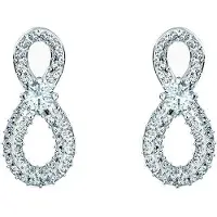 Swarovski Infinity Mini Rodiumpläterade Håltagna Örhängen Damörhängen Vita 5518880 Box (Random Color)
