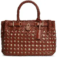 Tommy Hilfiger The American Icon Braided Leather Tote Bag