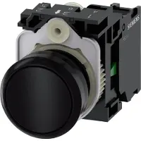 Siemens 3SU1100-0AB10-1BA0 Tryckknapp Frontring av plast, Kontrollvred platt Svart 1 st