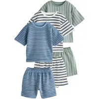 Next Pyjamas safir / pastellgrön / svart / off-white