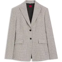 HUGO Regular-fit blazer with micro check