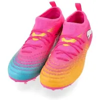 Puma Future 9 Match MG Showtime - Rosa/Orange/Blå/White Barn - Multi Ground (MG), storlek 38
