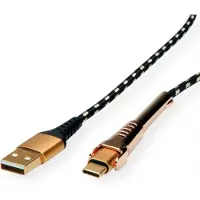 Roline USB-kabel USB 2.0 USB-A kontakt, USB-C-kontakt 1.00 m Flerfärgad Skärmad 11.02.8920