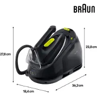 Braun CareStyle 3 IS3257BK, 2200 W, 500 g/min, EloxalPlus soleplate, 7,5 bar, 1,8 L, 130 g/min