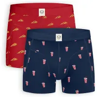 Adam Boxershorts 'Pizza Delivery' marinblå / gul / röd