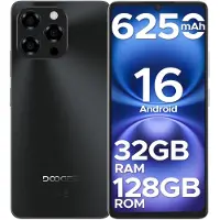 Doogee Note 58 Mobiltelefoner, 32GB(8 GB RAM)+128 GB/2 TB, 6250 mAh, 6,75 HD+, 16 MP+8 MP svart