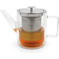 Bredemeijer 165024, Enklel tekanna, 1000 ml, Transparent, Glas, Rostfritt stål, Infuser-filter, Rostfritt stål