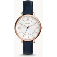 Fossil Damklocka Jacqueline med blå läderrem-ES3843