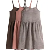 The Set Klänning brun / grå / rosé / vit