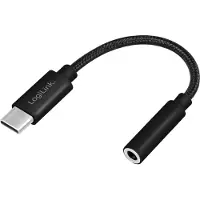 Ginza.se LogiLink: USB-C 3,5mm-ljudadapter DAC nylonkabel 0,13m Svart