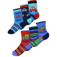 Sock Snob Baby Boys Cotton Cars Trucks Design Pattern Socks | 6 par Multipack | | Strumpor för småbarn - Cars