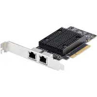 StarTech.com - Nätverksadapter - PCIe 3.0 x8 låg profil - Gigabit Ethernet/10 Gb Ethernet x 2 - svart - TAA-kompatibel